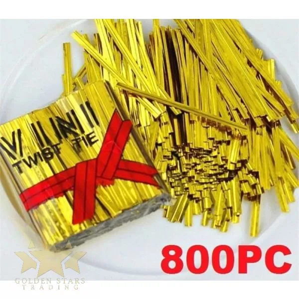#PK3323 - 6cm Gold Twist Ties (800ct)