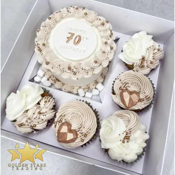 2521J - White Bento Cake Box with Clear Lid – 5 Cupcake Cavities