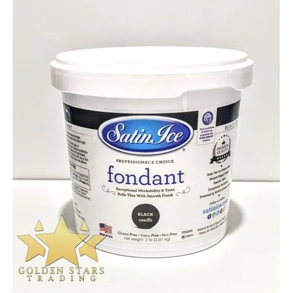 #CS0220 - Satin Ice, Fondant 32 Oz (2 Lb) - Black