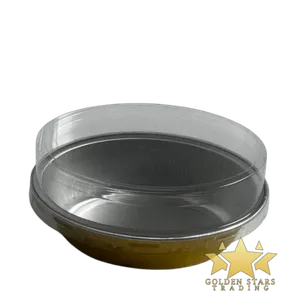 [E100-OVAL] #PK9021V - (100ml) Gold Oval Aluminum Pan with Lid