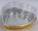 #PK7672E - (255ml) Small Gold Heart Aluminum Foil Container with Lid