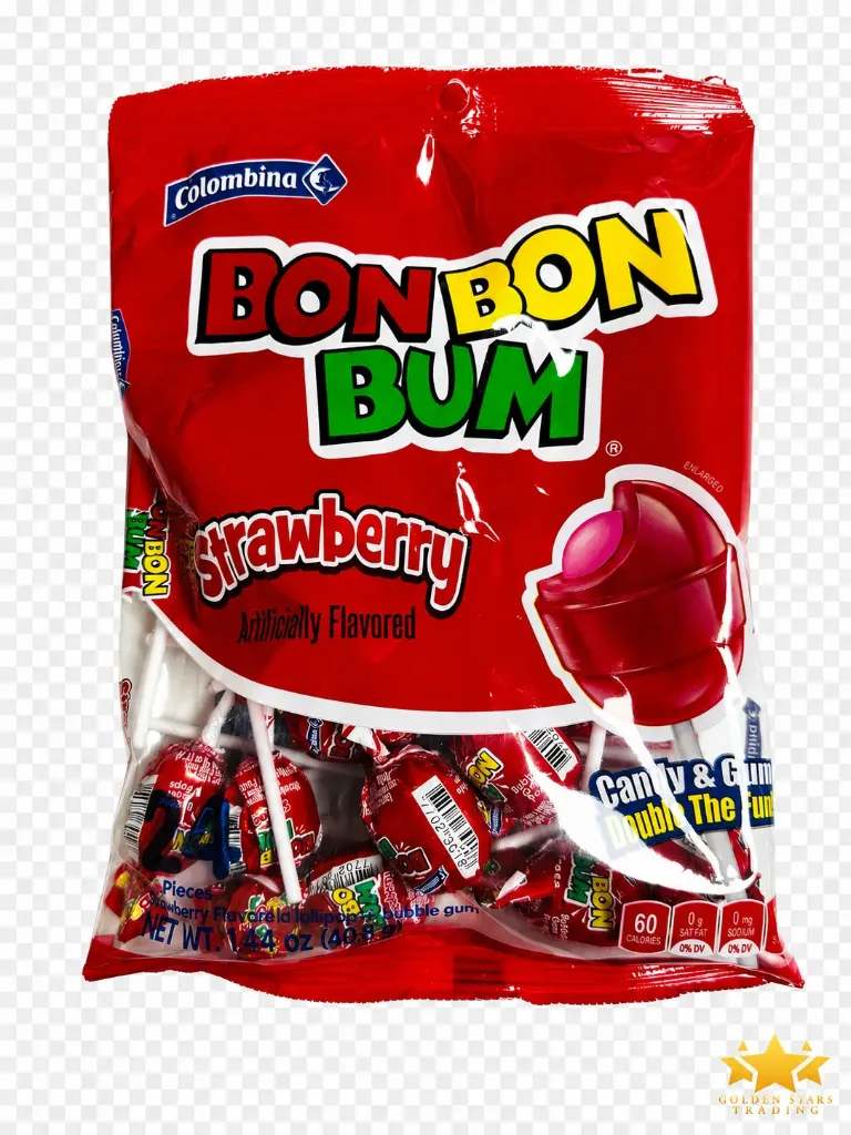#CN0800 - Colombina Bon Bon Bum Strawberry 24ct