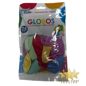 #PS8763 - Smart Choice Globos 12" Party Balloons - Pastel Colours (25ct)