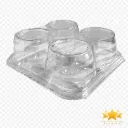 #PK8641D - 4 Cavity Muffin Container