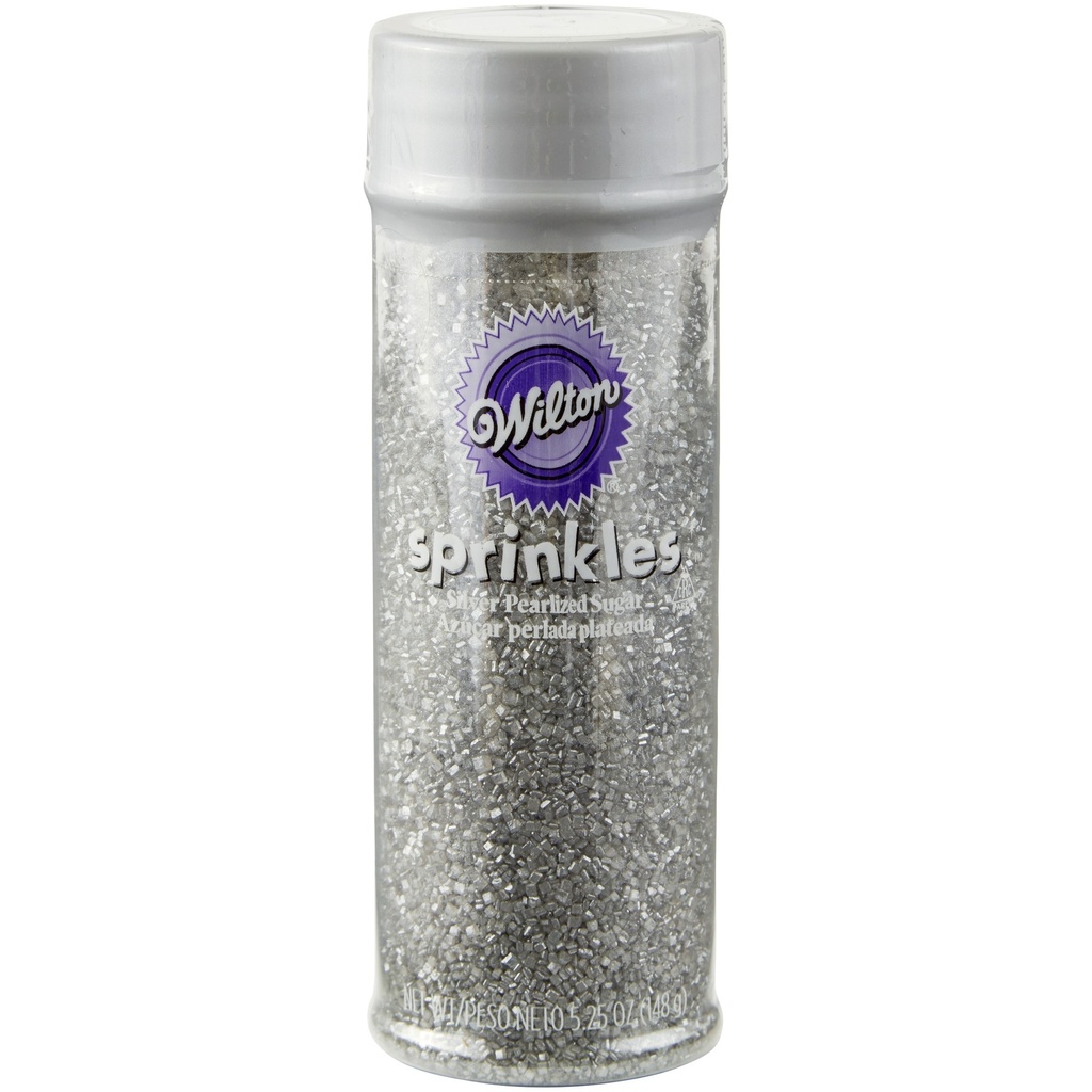 #CS0421 - Wilton Silver Pearlized Sugar Sprinkles 5.25 Oz (148g)