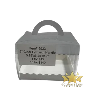 #PK5933Q - 6" Clear Box with Handle
