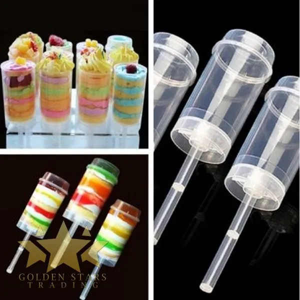 7692 - (10ct) Cake Push Pop Containers with Lids