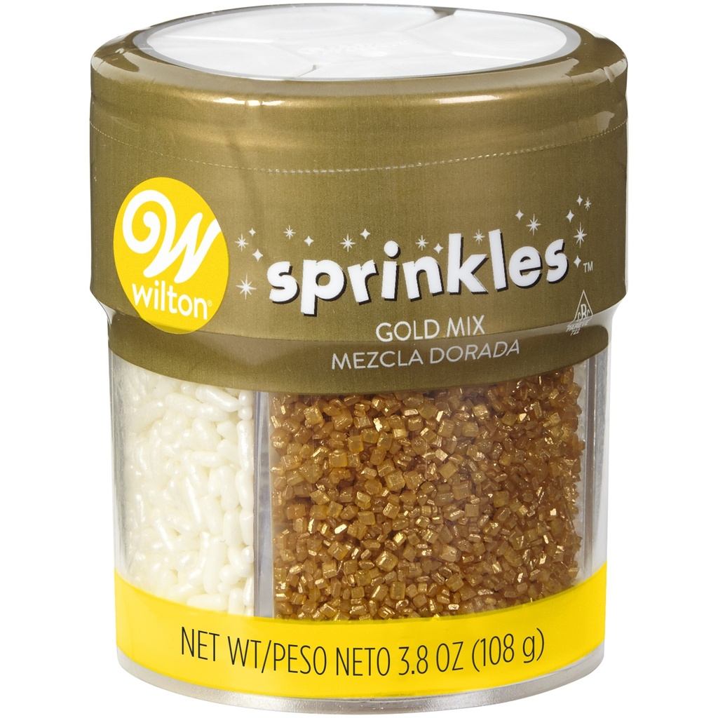 [WLT-SPR-05] Wilton Pearlized Gold Sprinkle Mix  3.8 Oz (108g)