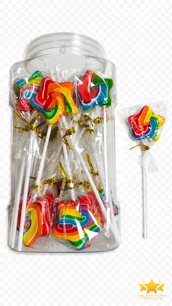 #CN7735 - Swirl Star Lollipops 30ct