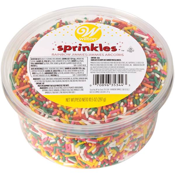 [WLT-SPR-09] #CS5344 - Wilton Rainbow Jimmies Sprinkles Tub 10.4 Oz (297g)