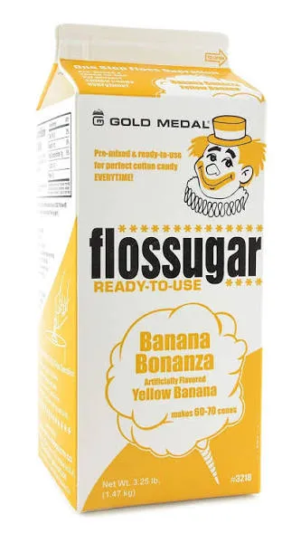 #IN2187 - Gold Medal Flossugar Cotton Candy Mix - Banana 3.25 LB *Halal*