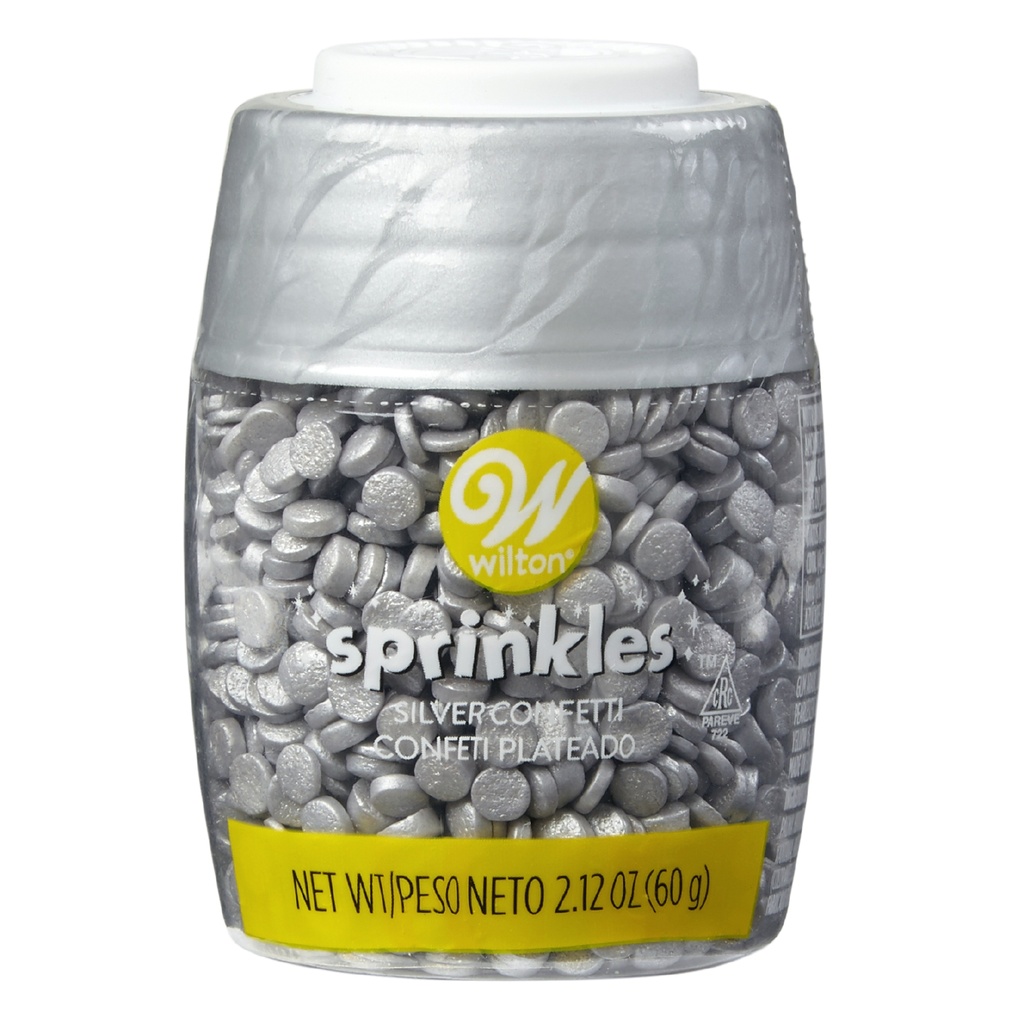 #CS8889 - Wilton Silver Confetti Sprinkles 2.12 Oz (60g)
