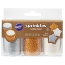 #CS9822 - Wilton Sprinkles Sanding Sugar  Gold  Silver  and White  3 Oz (87g)