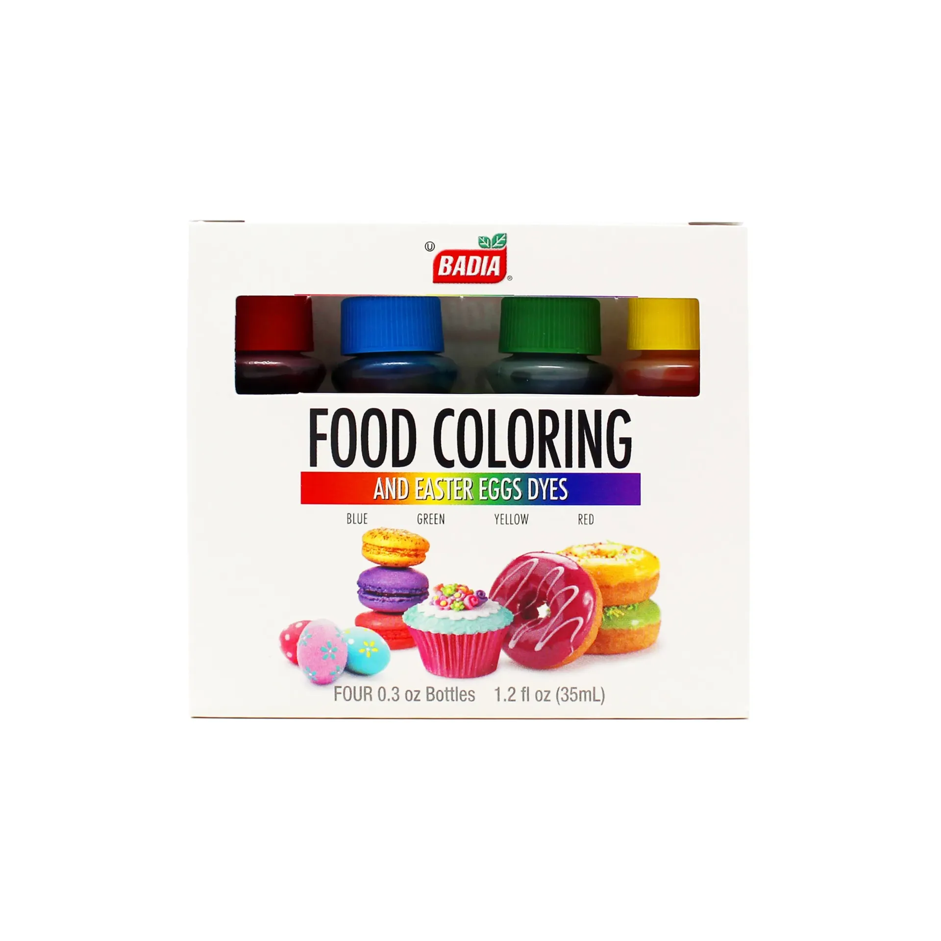 #FC4224 - Badia Food Coloring 35ml (4 x 0.03oz bottles)