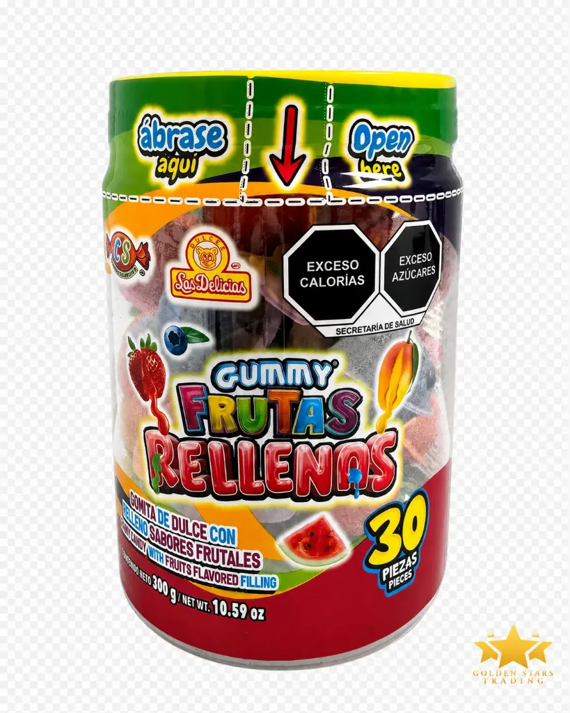 #CN4033 - Las Delicias Gummy Frutas Rellenas 30ct *Halal*