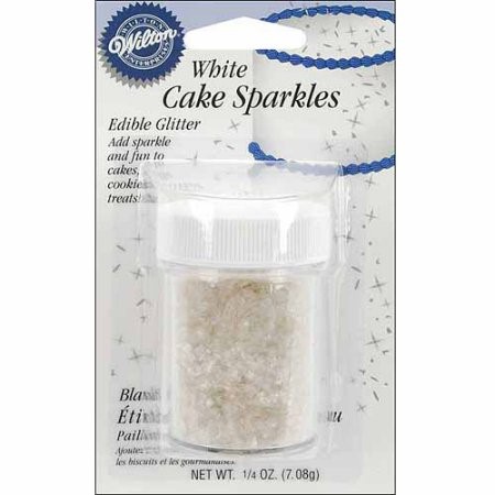 [WLT-SPR-24] Wilton Cake Sparkles, White Edible Flakes 0.25 Oz (7.1g)
