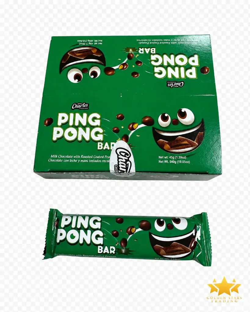 #CN3855 - Charles Chocolates Ping Pong Bar 12x45g