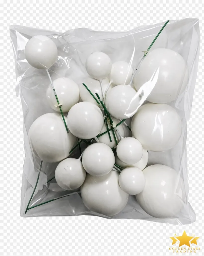 #CT5368 - Faux Ball Toppers 20ct - White