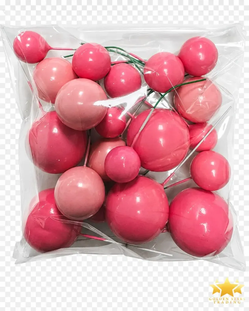 #CT7160 - Faux Ball Toppers 20ct - Baby Pink
