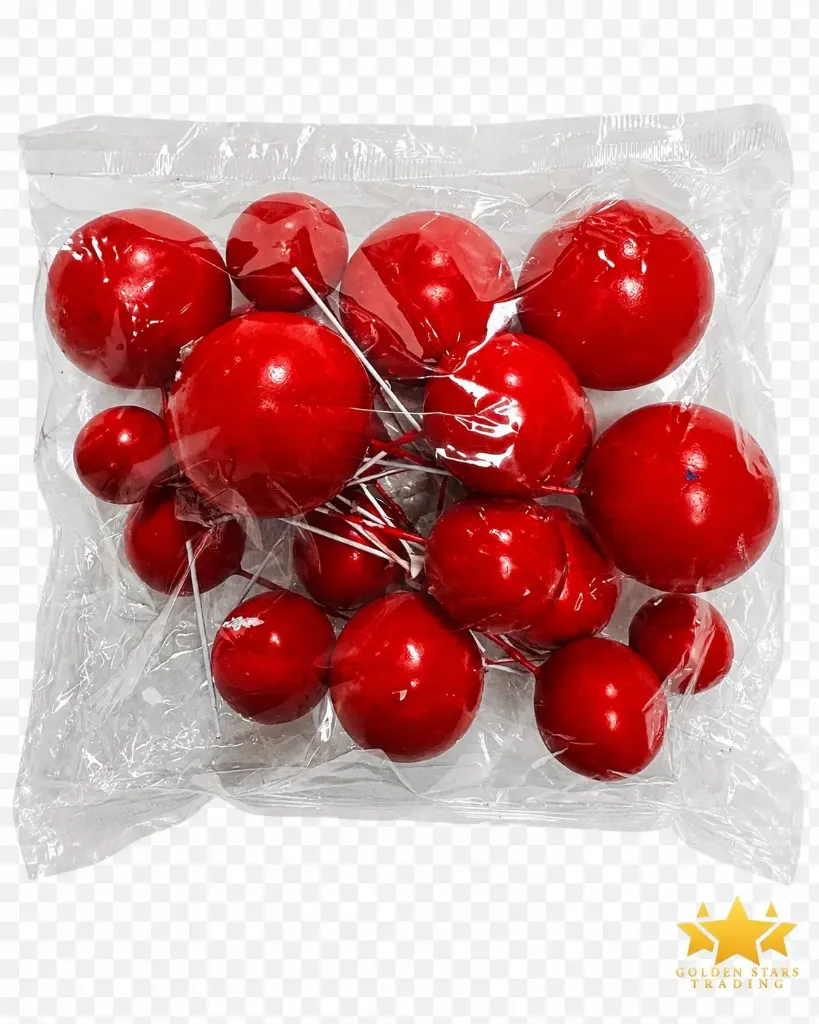 #CT6759 - Faux Ball Toppers 20ct - Red