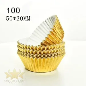 #PK1016 - Foil Cupcake Liners 100ct - Gold